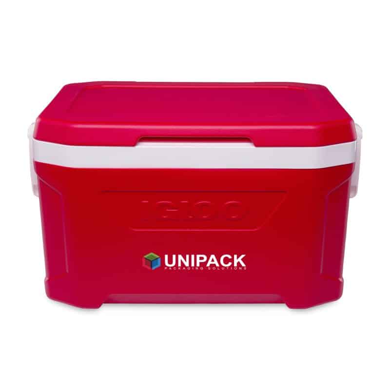 Custom Igloo Profile II 50 Qt Cooler - White-Red Star with Company Logo - Personalized Bulk Corporate Gift - 3