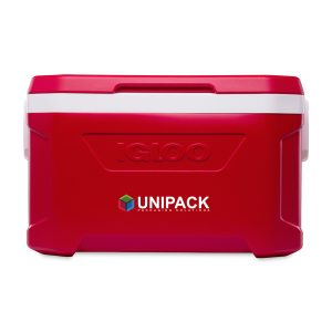 Custom Igloo Profile II 50 Qt Cooler - White-Red Star with Company Logo - Personalized Bulk Corporate Gift