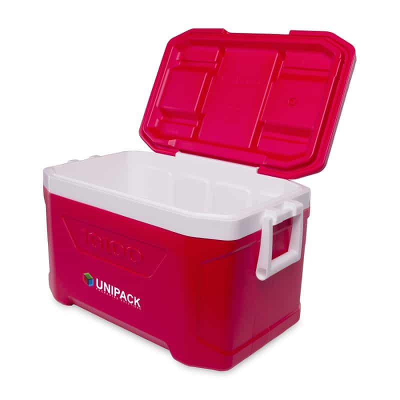 Custom Igloo Profile II 50 Qt Cooler - White-Red Star with Company Logo - Personalized Bulk Corporate Gift - 5