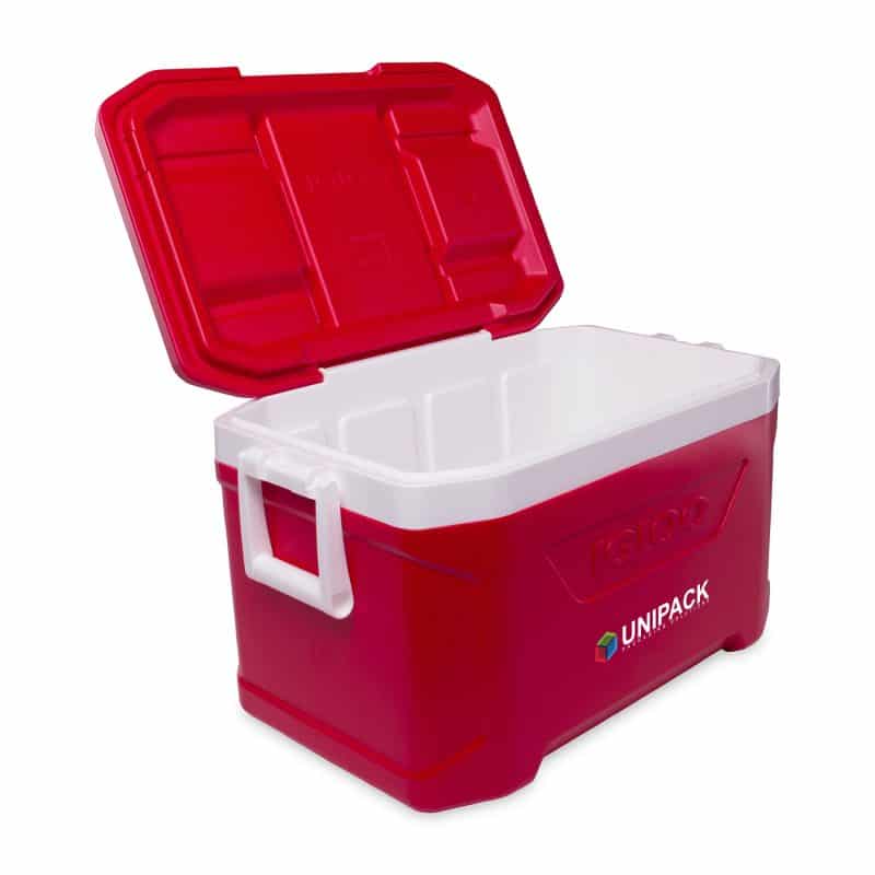 Custom Igloo Profile II 50 Qt Cooler - White-Red Star with Company Logo - Personalized Bulk Corporate Gift - 6