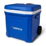 Custom Igloo Profile II 60 Qt Roller Cooler - White-Majestic Blue with Company Logo - Personalized Bulk Corporate Gift - 6