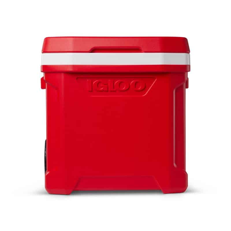 Custom Igloo Profile II 60 Qt Roller Cooler - White-Red Star with Company Logo - Personalized Bulk Corporate Gift - 1