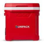 Custom Igloo Profile II 60 Qt Roller Cooler - White-Red Star with Company Logo - Personalized Bulk Corporate Gift