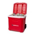 Custom Igloo Profile II 60 Qt Roller Cooler - White-Red Star with Company Logo - Personalized Bulk Corporate Gift - 3