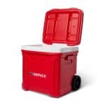 Custom Igloo Profile II 60 Qt Roller Cooler - White-Red Star with Company Logo - Personalized Bulk Corporate Gift - 4