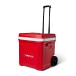 Custom Igloo Profile II 60 Qt Roller Cooler - White-Red Star with Company Logo - Personalized Bulk Corporate Gift - 5