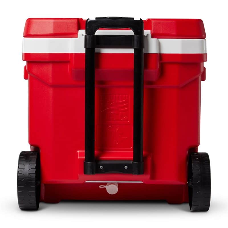 Custom Igloo Profile II 60 Qt Roller Cooler - White-Red Star with Company Logo - Personalized Bulk Corporate Gift - 6