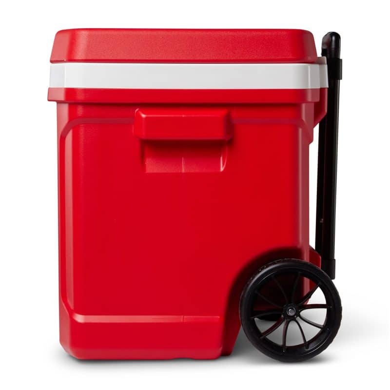 Custom Igloo Profile II 60 Qt Roller Cooler - White-Red Star with Company Logo - Personalized Bulk Corporate Gift - 8