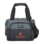 Custom Igloo Seadrift Snap Down 12 Can Cooler - Black-Grey with Company Logo - Personalized Bulk Corporate Gift
