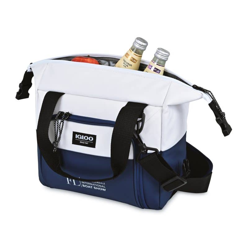Custom Igloo Seadrift Snap Down 12 Can Cooler - Navy-White with Company Logo - Personalized Bulk Corporate Gift - 2