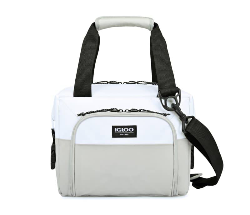 Custom Igloo Seadrift Snap Down 12 Can Cooler - White-Grey with Company Logo - Personalized Bulk Corporate Gift - 1