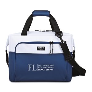 Custom Igloo Seadrift Snap Down Cooler - Navy-White with Company Logo - Personalized Bulk Corporate Gift