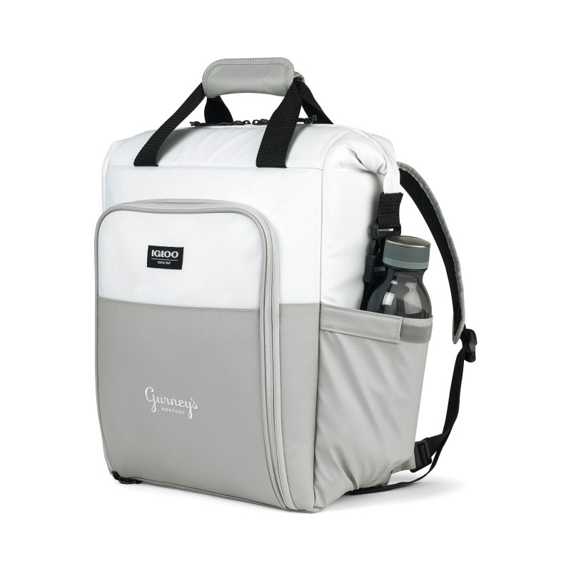 Custom Igloo Seadrift Switch Backpack Cooler - White-Grey with Company Logo - Personalized Bulk Corporate Gift - 2