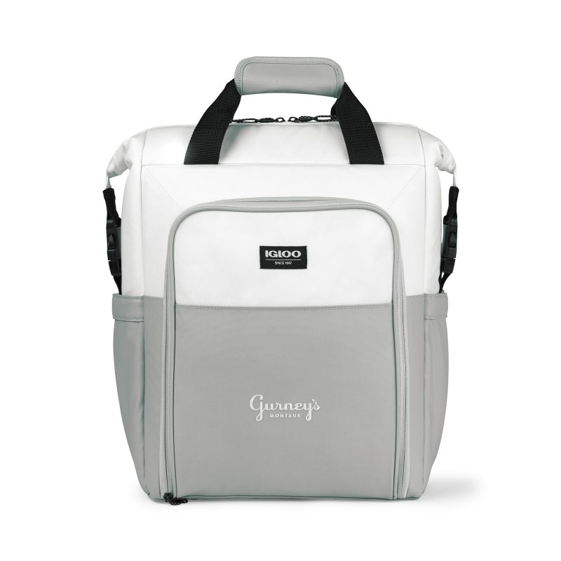 Custom Igloo Seadrift Switch Backpack Cooler - White-Grey with Company Logo - Personalized Bulk Corporate Gift