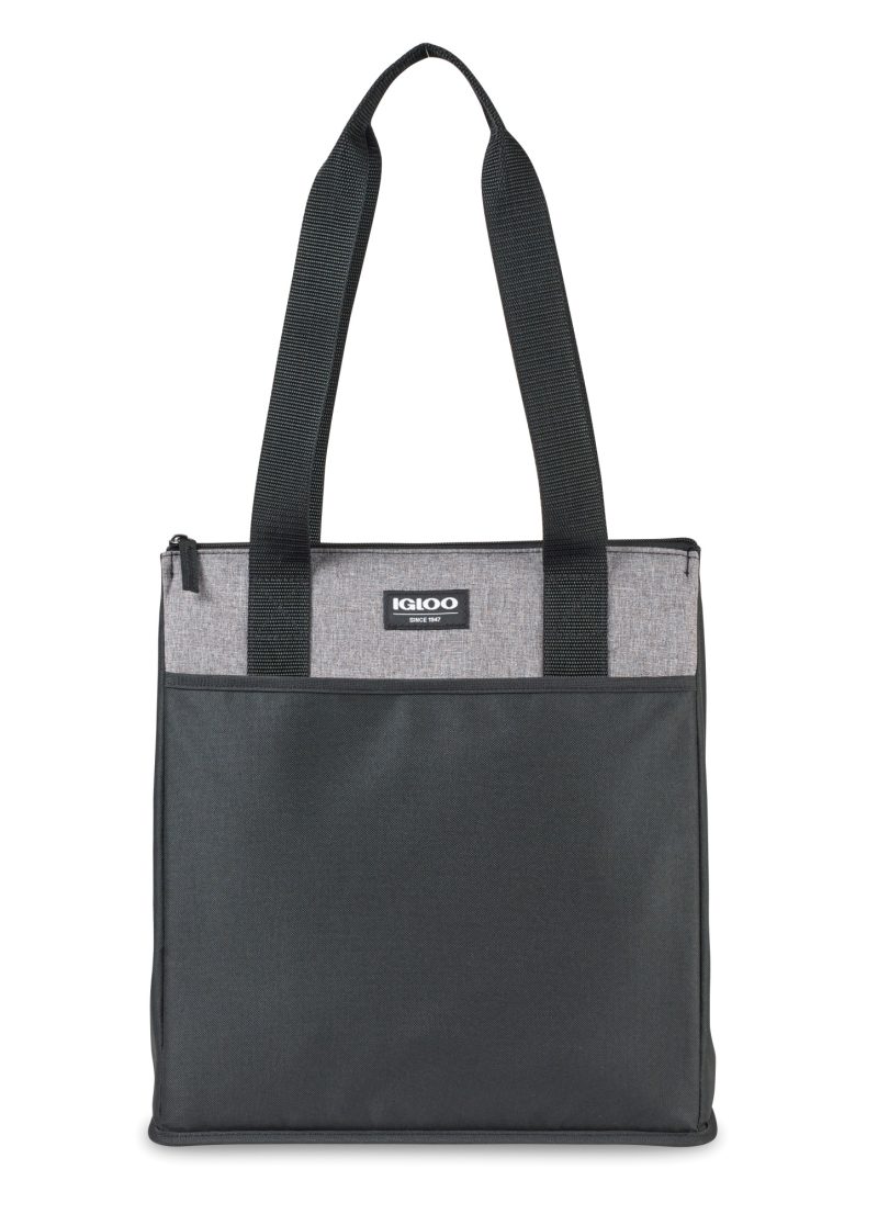 Custom Igloo Sierra Insulated Shopper - Black with Company Logo - Personalized Bulk Corporate Gift - 1