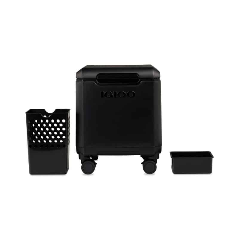 Custom Igloo Tag Along Spinner Cooler - Black with Company Logo - Personalized Bulk Corporate Gift - 5