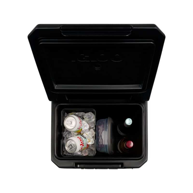 Custom Igloo Tag Along Spinner Cooler - Black with Company Logo - Personalized Bulk Corporate Gift - 6