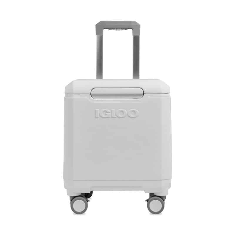 Custom Igloo Tag Along Spinner Cooler - White with Company Logo - Personalized Bulk Corporate Gift - 1