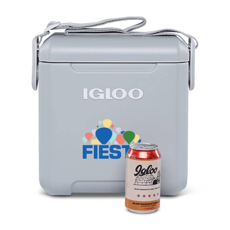 Custom Igloo Tag Along Too Cooler - Light Grey with Company Logo - Personalized Bulk Corporate Gift - 8