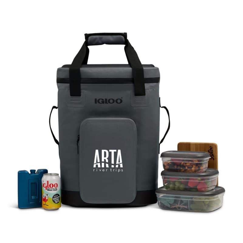 Custom Igloo Trailmate 32 Can Backpack Cooler - Carbonite with Company Logo - Personalized Bulk Corporate Gift - 7