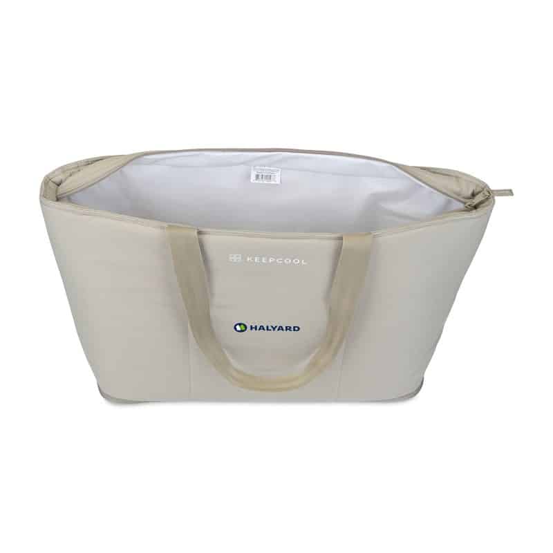 Custom KEEPCOOL Rio Quilted Expandable Cooler - Latte with Company Logo - Personalized Bulk Corporate Gift - 6