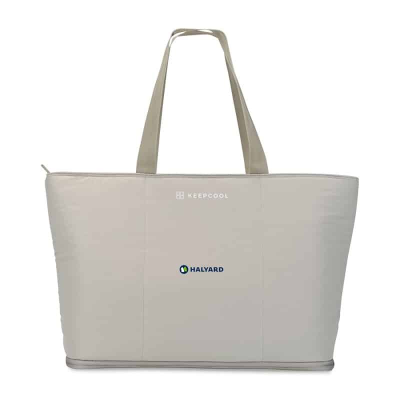 Custom KEEPCOOL Rio Quilted Expandable Cooler - Latte with Company Logo - Personalized Bulk Corporate Gift