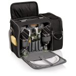 Custom Malibu - Picnic Tote w/Deluxe Picnic Service for 2 - Solid Colors with Company Logo - Personalized Bulk Corporate Gift - 1
