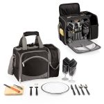 Custom Malibu - Picnic Tote w/Deluxe Picnic Service for 2 - Solid Colors with Company Logo - Personalized Bulk Corporate Gift