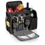 Custom Malibu - Picnic Tote w/Deluxe Picnic Service for 2 - Solid Colors with Company Logo - Personalized Bulk Corporate Gift - 6