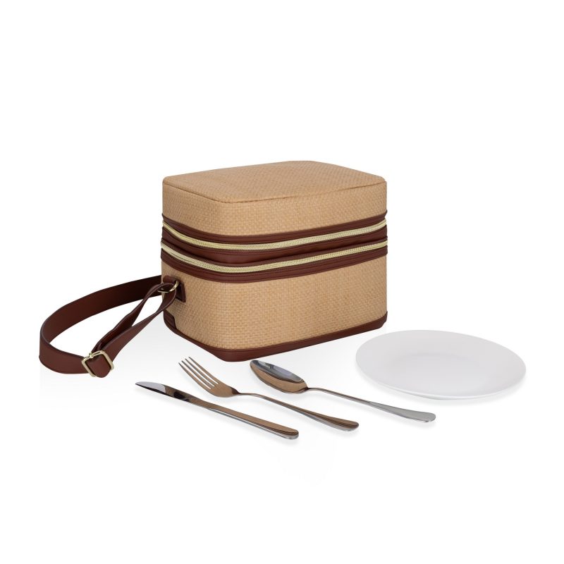 Custom Margot Insulated Lunch Tote Bag with Utensils with Company Logo - Personalized Bulk Corporate Gift - 1