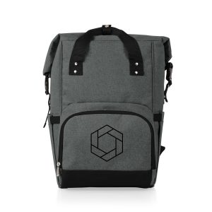 Custom On The Go Roll-Top Cooler Backpack with Company Logo - Personalized Bulk Corporate Gift
