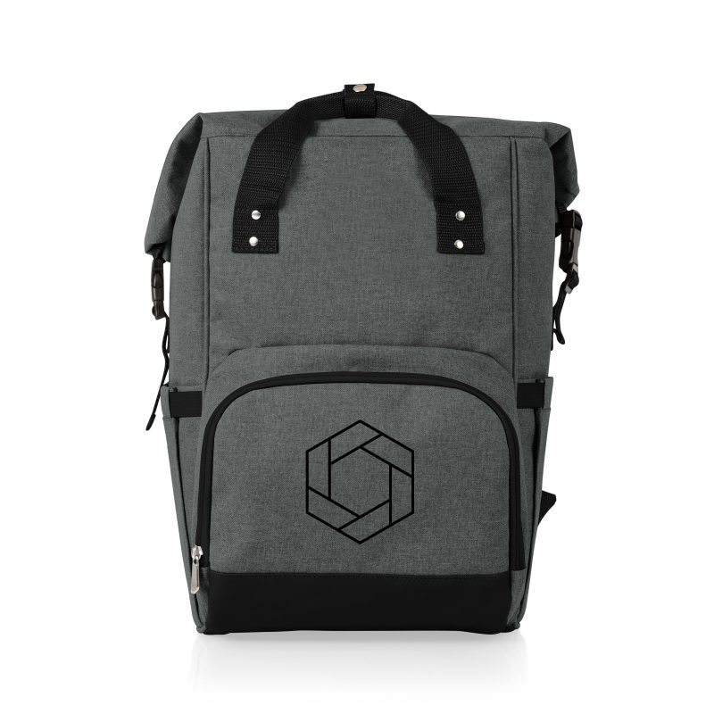 Custom On The Go Roll-Top Cooler Backpack with Company Logo - Personalized Bulk Corporate Gift