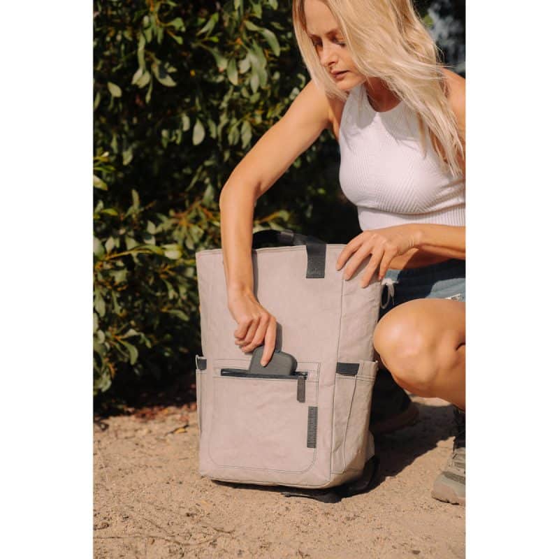 Custom Out of the Woods Seagull Backpack Cooler - Stone with Company Logo - Personalized Bulk Corporate Gift - 9