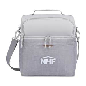 Custom Parkview Recycled rPET Lunch Box Cooler - Greystone with Company Logo - Personalized Bulk Corporate Gift
