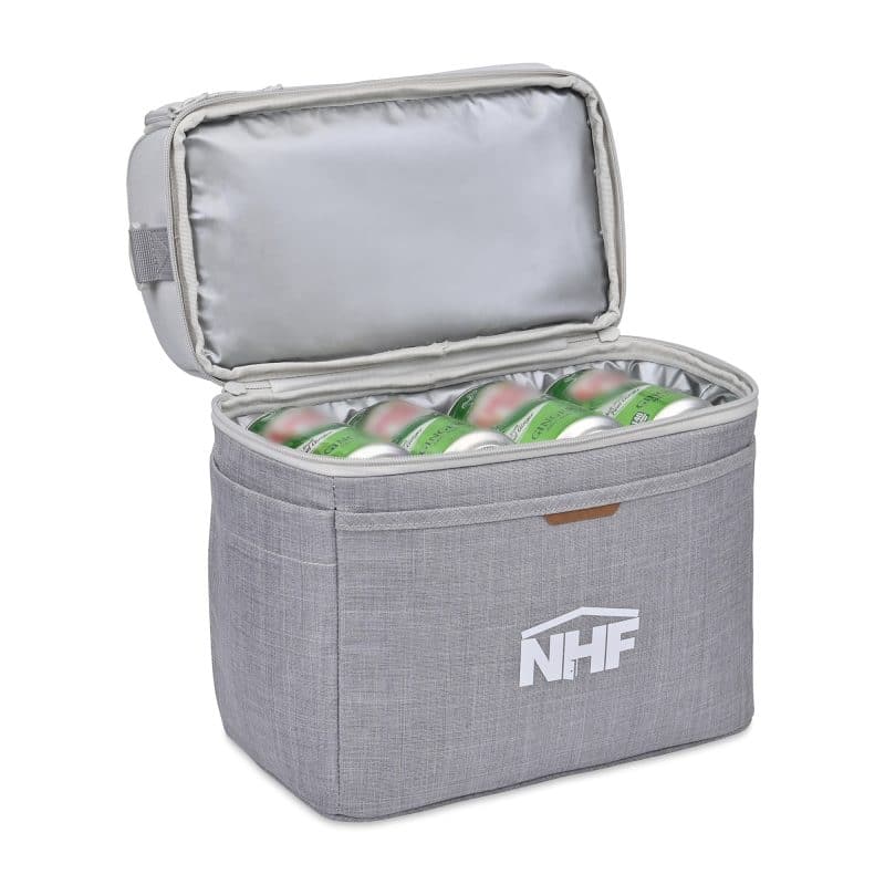 Custom Parkview Recycled rPET Lunch Box Cooler - Greystone with Company Logo - Personalized Bulk Corporate Gift - 4