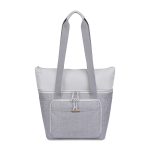 Custom Parkview Recycled rPET Tote Cooler - Greystone with Company Logo - Personalized Bulk Corporate Gift - 1