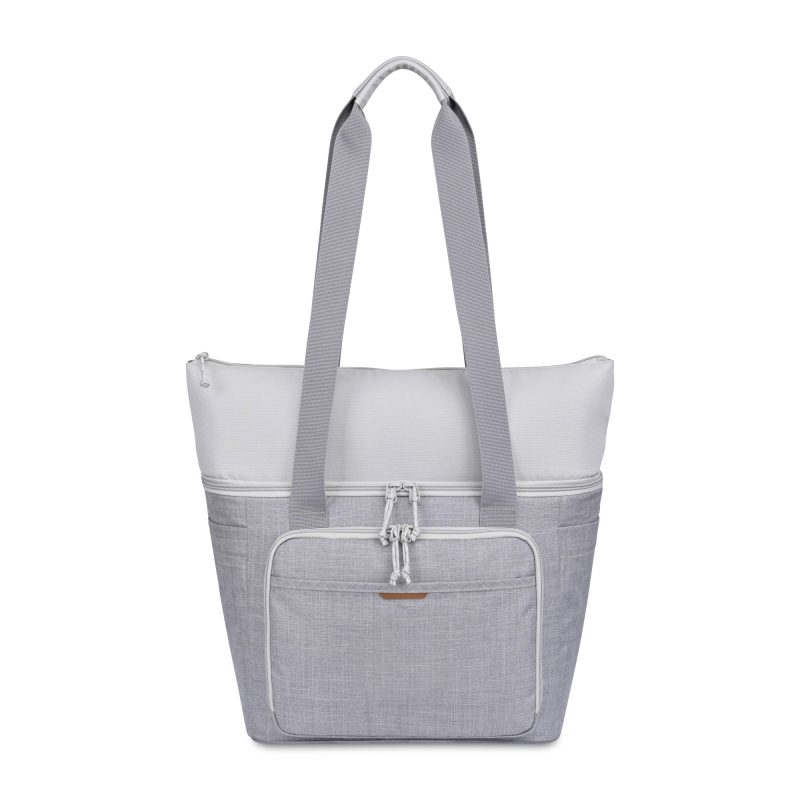 Custom Parkview Recycled rPET Tote Cooler - Greystone with Company Logo - Personalized Bulk Corporate Gift - 1