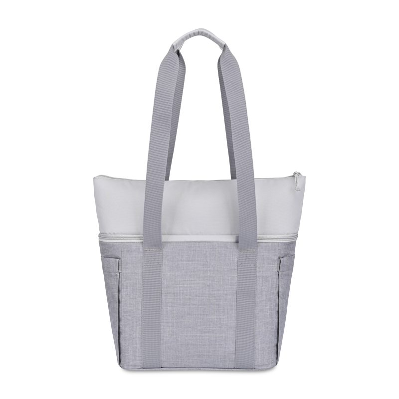Custom Parkview Recycled rPET Tote Cooler - Greystone with Company Logo - Personalized Bulk Corporate Gift - 3