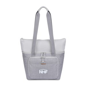 Custom Parkview Recycled rPET Tote Cooler - Greystone with Company Logo - Personalized Bulk Corporate Gift