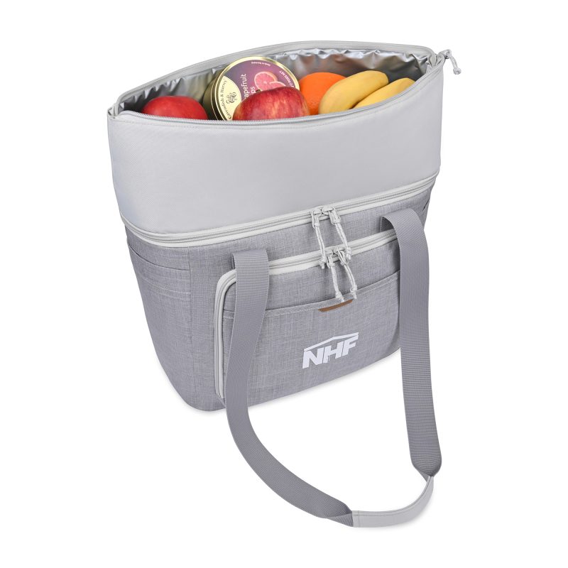 Custom Parkview Recycled rPET Tote Cooler - Greystone with Company Logo - Personalized Bulk Corporate Gift - 5