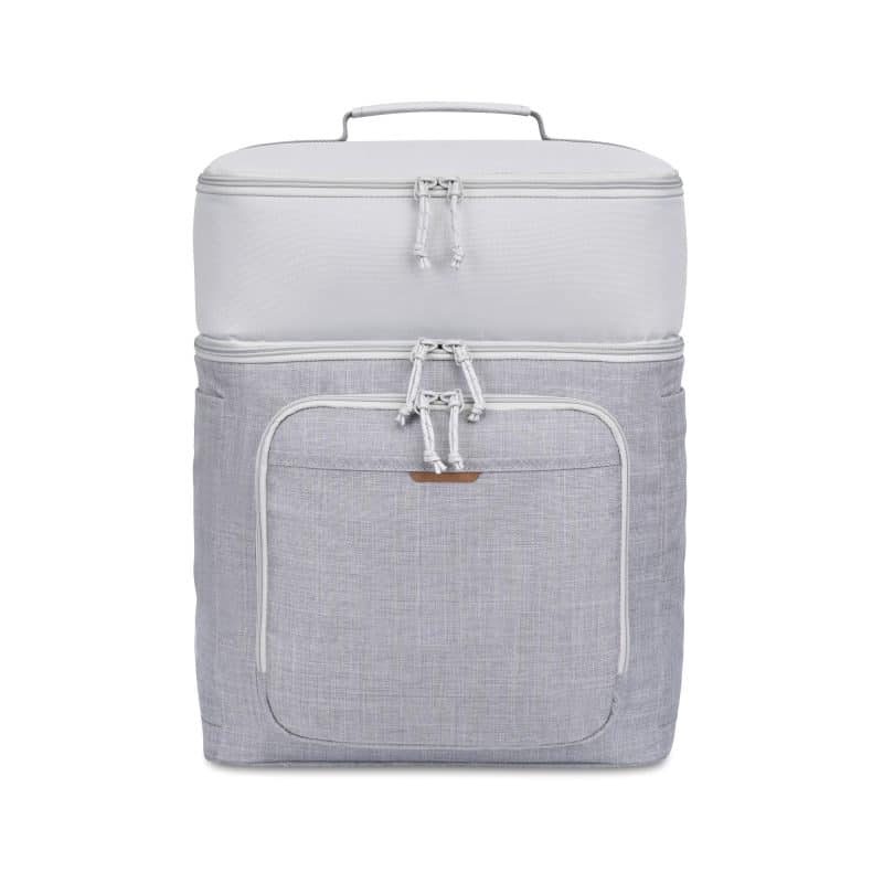 Custom Parkview Recycled rPETBackpack Cooler - Greystone with Company Logo - Personalized Bulk Corporate Gift - 1