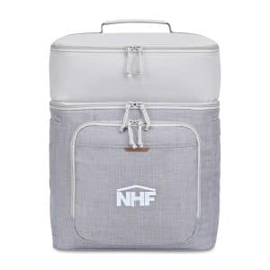 Custom Parkview Recycled rPETBackpack Cooler - Greystone with Company Logo - Personalized Bulk Corporate Gift