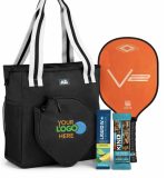 Custom Pickleball Tote Cooler Gift Set with Paddle with Company Logo - Personalized Bulk Corporate Gift