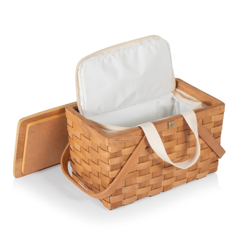 Custom Poppy Personal Picnic Basket with Company Logo - Personalized Bulk Corporate Gift - 2