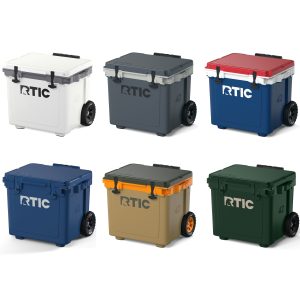 Custom RTIC® 42 QT Ultra-Light Wheeled Cooler with Company Logo - Personalized Bulk Corporate Gift