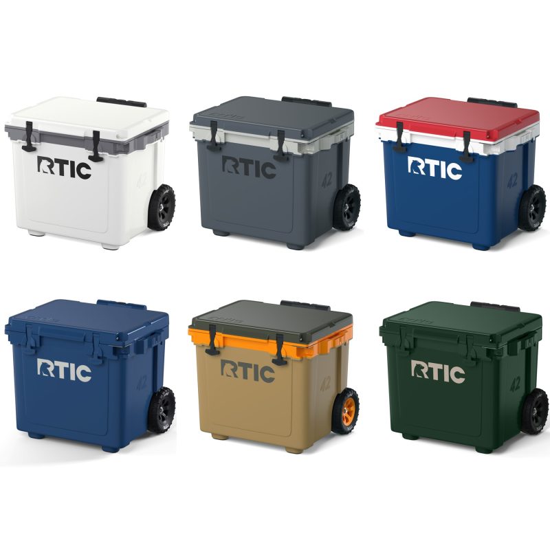 Custom RTIC® 42 QT Ultra-Light Wheeled Cooler with Company Logo - Personalized Bulk Corporate Gift