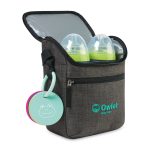 Custom Reagan Recycled rPET Baby Bottle Cooler - Charcoal Heather with Company Logo - Personalized Bulk Corporate Gift