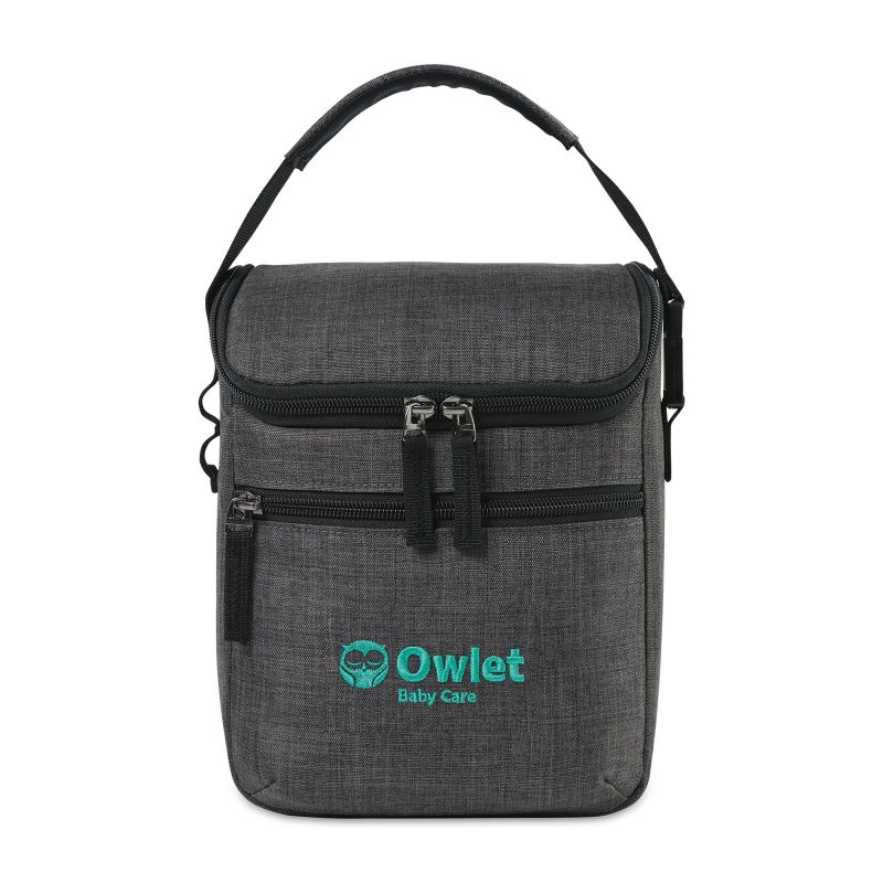 Custom Reagan Recycled rPET Baby Bottle Cooler - Charcoal Heather with Company Logo - Personalized Bulk Corporate Gift - 2