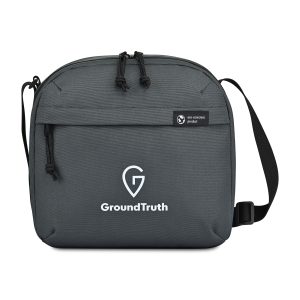 Custom Renew Recycled rPET Lunch Cooler - AWARE - Durango Grey with Company Logo - Personalized Bulk Corporate Gift