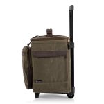 Custom Somm 12 Bottle Wine Tote with wheels- Khaki/Brown with Company Logo - Personalized Bulk Corporate Gift - 2
